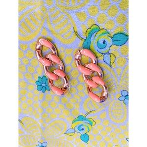 Vintage 80s Enamel Chain Earrings